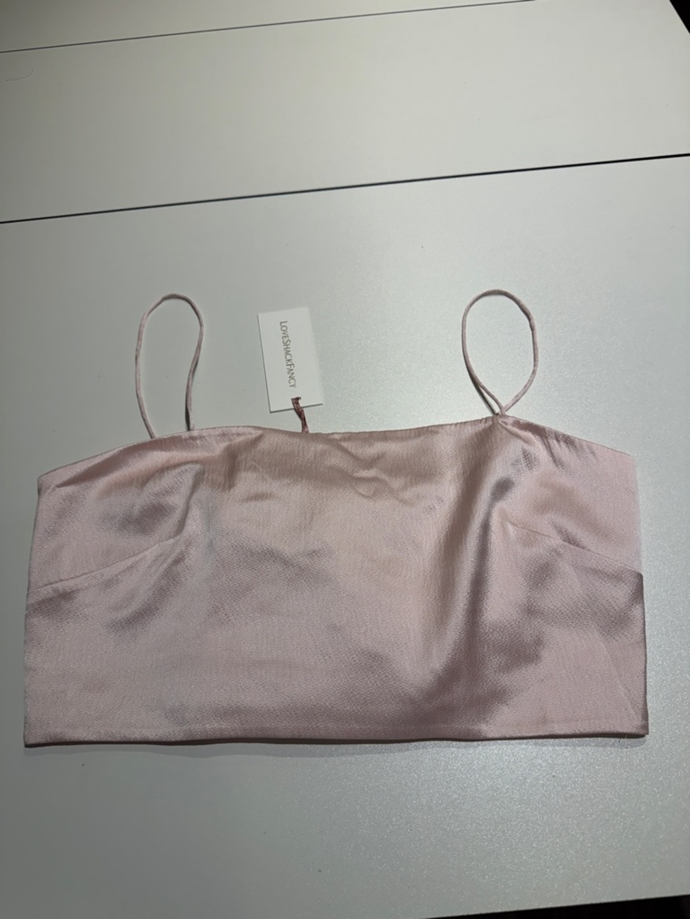 NWT LoveShackFancy Satin Back Tie-Detail Top 12